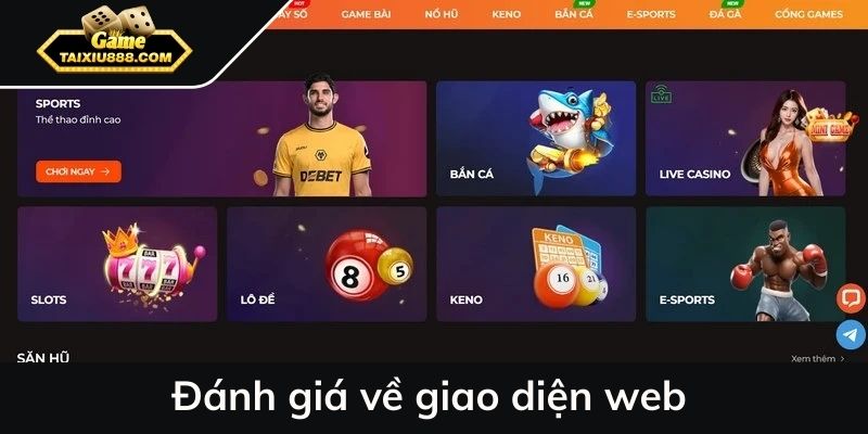 Đánh giá về giao diện web SV88