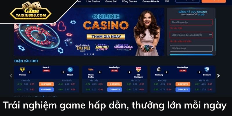 Trải nghiệm game hấp dẫn, thưởng lớn mỗi ngày.